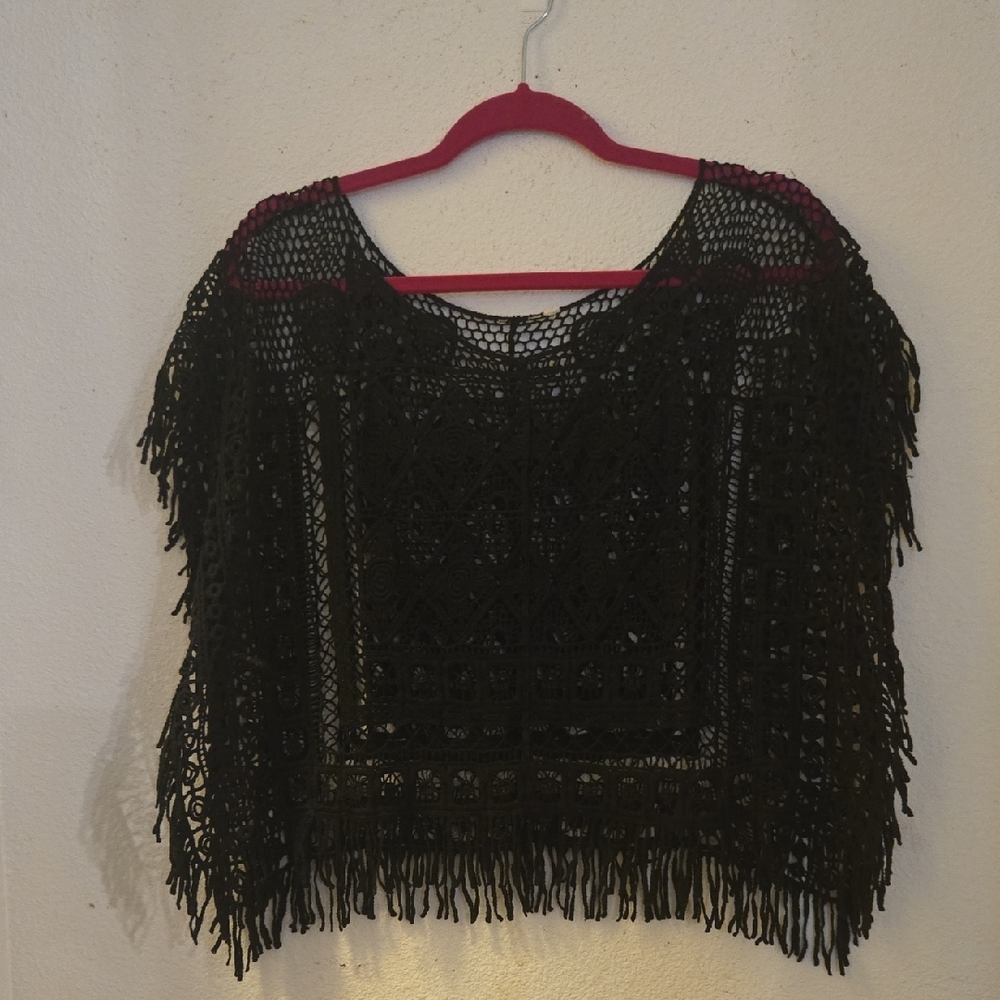 Black Crochet Cover Up